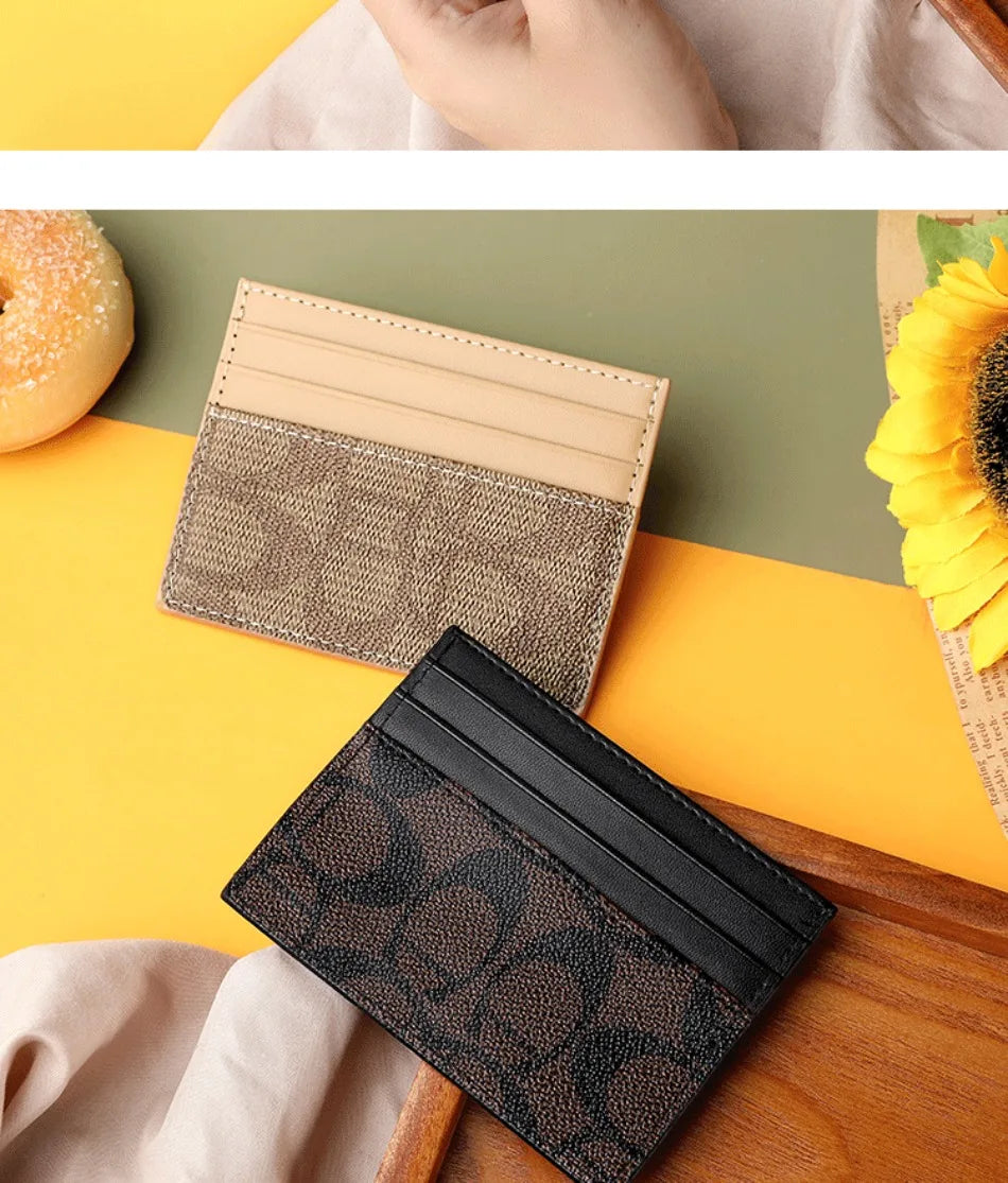 Porte-Carte Femme Cuir PU Luxe - Mini Portefeuille Court Multifonction avec Compartiments