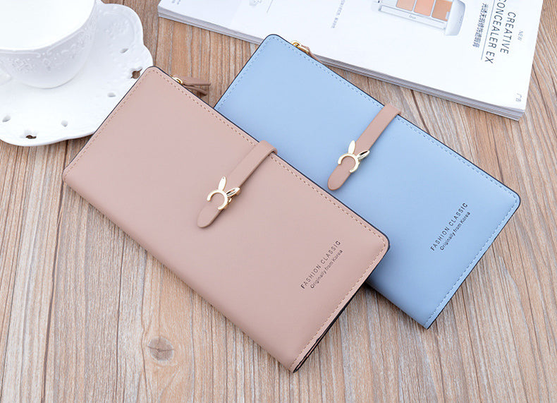 Portefeuille Femme Long Cuir Luxe Slim - Porte-Carte Crédit Clutch Élégant Tendance