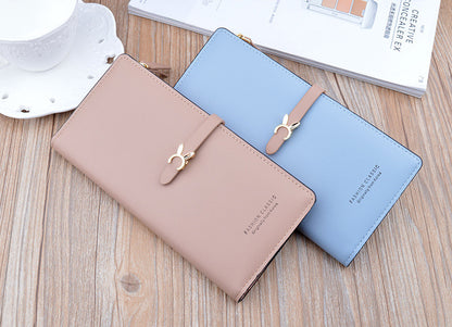 Portefeuille Femme Long Cuir Luxe Slim - Porte-Carte Crédit Clutch Élégant Tendance
