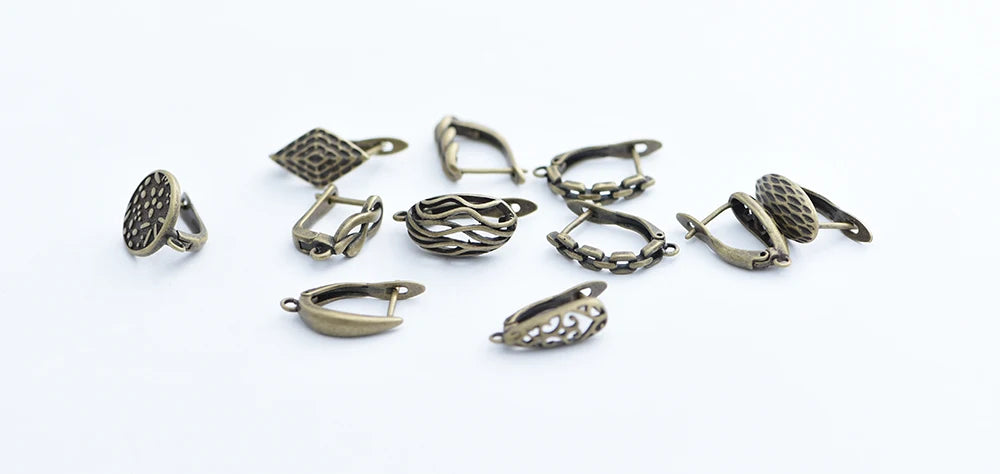 Boucles d'Oreilles Géométriques Bronze Antique - Accessoires DIY Cuivre