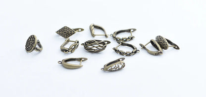 Boucles d'Oreilles Géométriques Bronze Antique - Accessoires DIY Cuivre