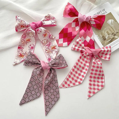 Bandeau Soie Fleur Rose - Headband Ruban Élégant Femme