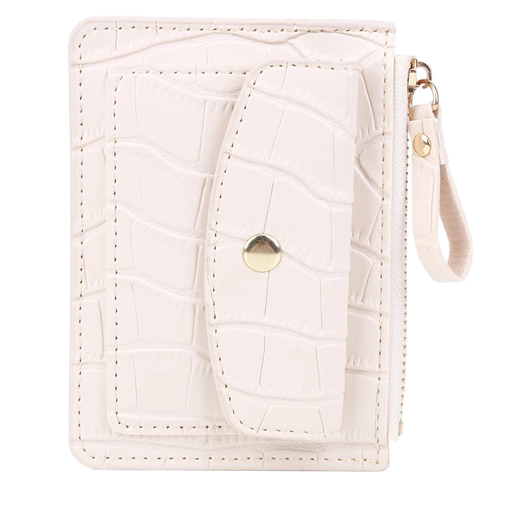 Portefeuille Court Femme Cuir PU - Porte-Monnaie Compact avec Porte-Cartes