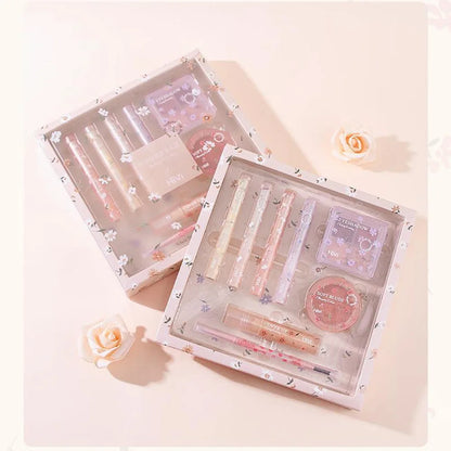Set Maquillage 8 Pièces Complet - Rouge à Lèvres Correcteur Ombre Paupières Sourcils Blush Kit Beauté