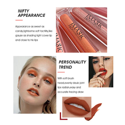 Gloss Lèvres IMAGIC Waterproof Holographique 20 Couleurs - Lip Gloss Velvet Matte Longue Tenue Hydratant