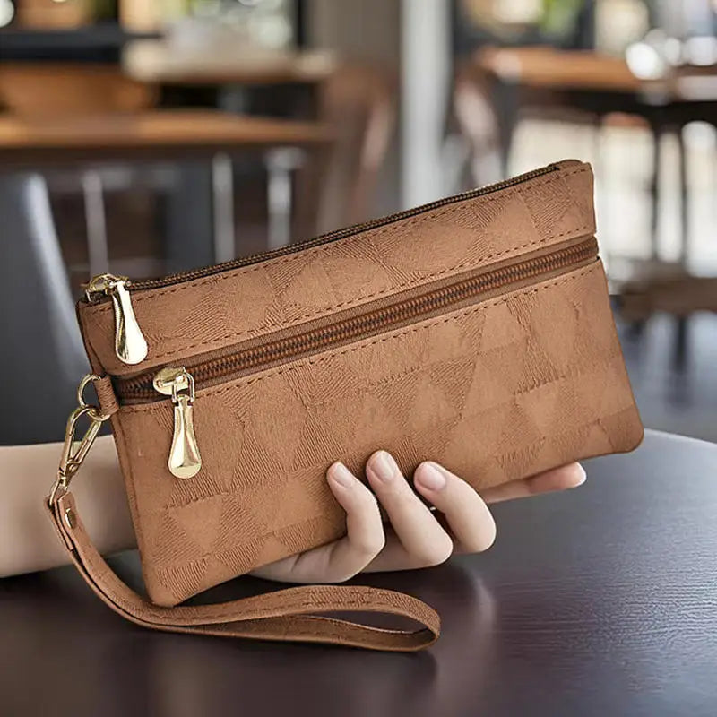 Portefeuille Long Femme Grande Capacité - Pochette Zip avec Compartiment Téléphone