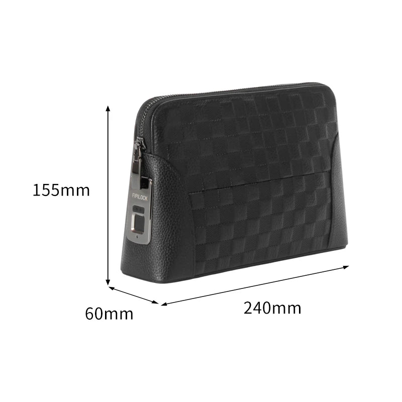 Portefeuille Sécurisé Serrure Empreinte Digitale - Clutch Anti-Vol Homme Femme Technologie Biométrique