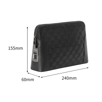 Portefeuille Sécurisé Serrure Empreinte Digitale - Clutch Anti-Vol Homme Femme Technologie Biométrique