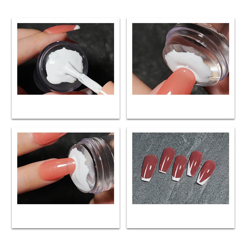 Kit Stamping Ongles Transparent avec Raclette - Tampon Silicone Gel pour Nail Art Manucure