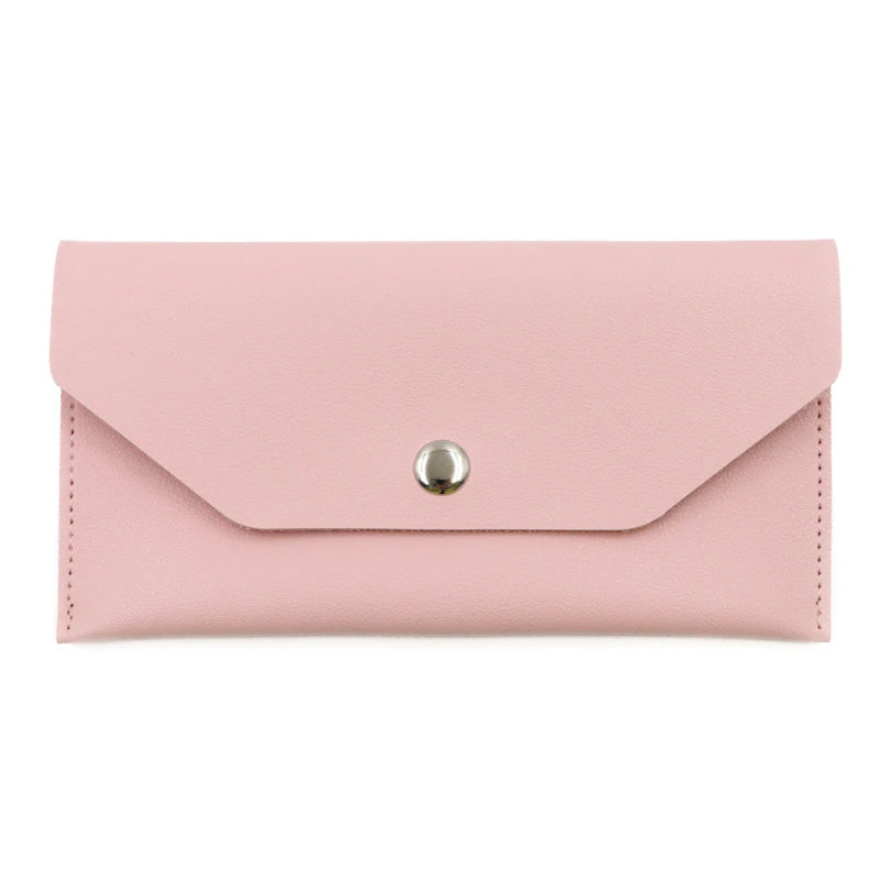 Portefeuille Femme Enveloppe Cuir PU - Porte-Cartes Classique Élégant avec Fermoir