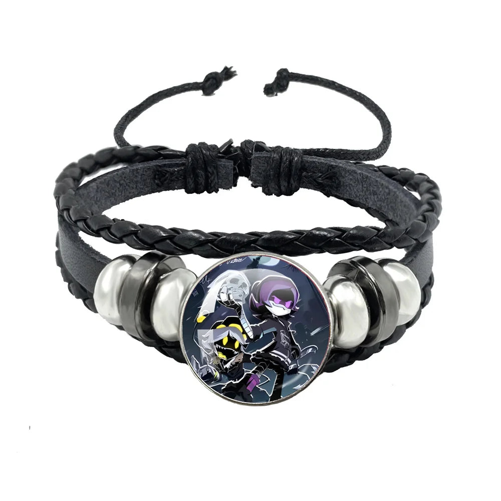 Bracelet Murder Drones Uzi x N – Cabochon Verre Cuir Ajustable Fan Art