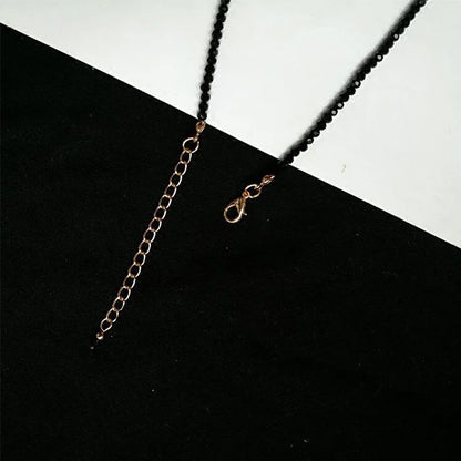 Collier Choker Perles Noires Minimaliste - Ras-du-Cou Court Élégant