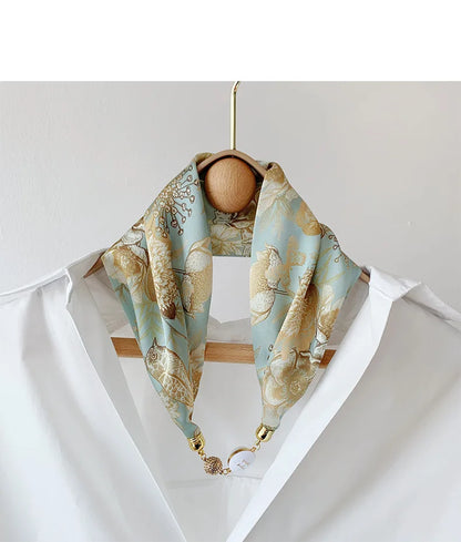 Women's Square Scarf with Magnetic Buckle - Versatile Summer Luxury Scarf/Necklace