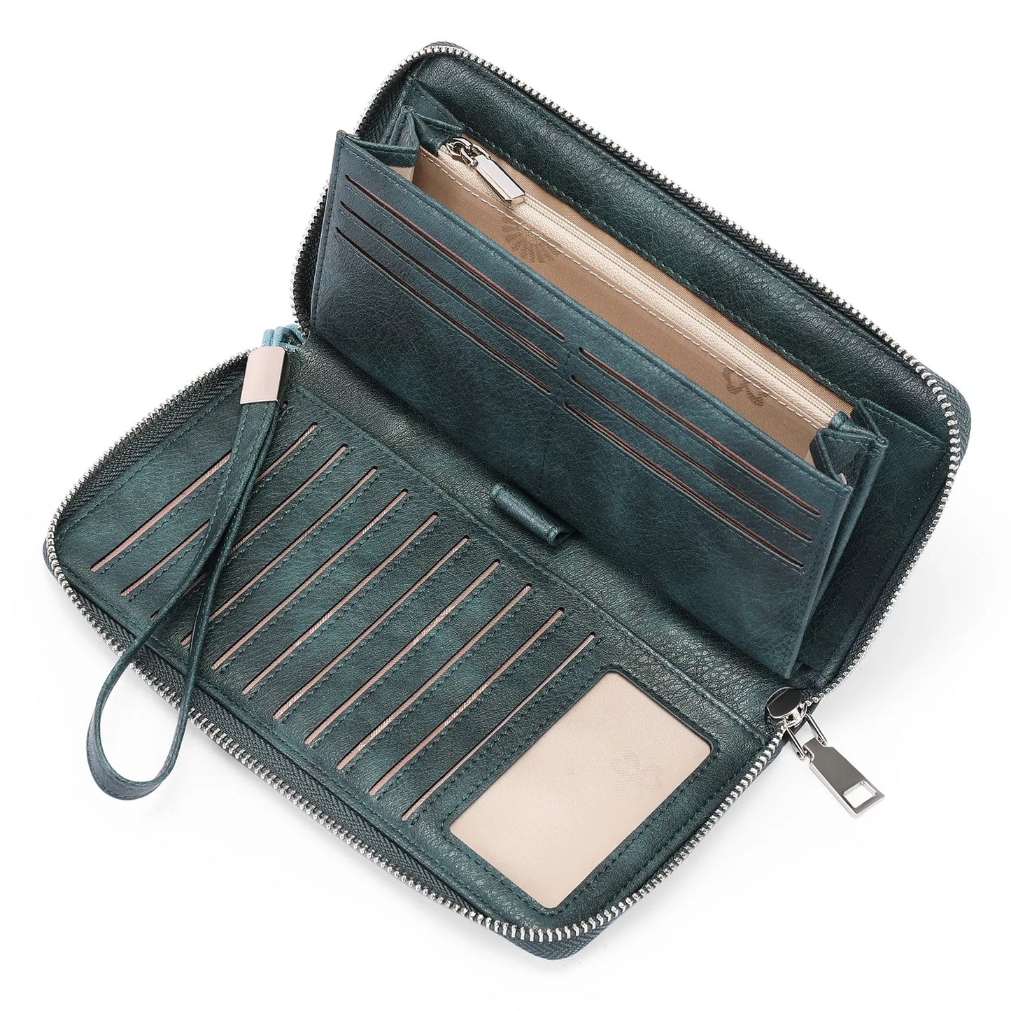 Portefeuille Femme Vintage RFID - Grande Capacité Cuir PU avec Porte-Cartes