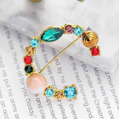 Broche Lettre Anglaise Strass Cristaux Colorés – Pin's Revers Alphabet Tendance Femme