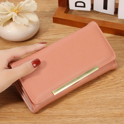 Portefeuille Femme Trifold Long Haut de Gamme - Multi-Cartes Multifonction