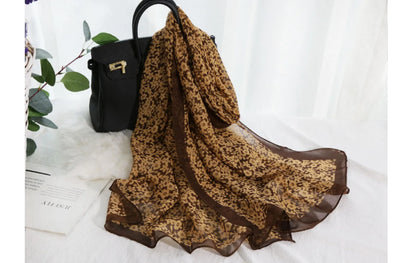 Foulard Écharpe Mousseline Petite Fleur Femme - Bandana Hijab Châle Été Protection Solaire