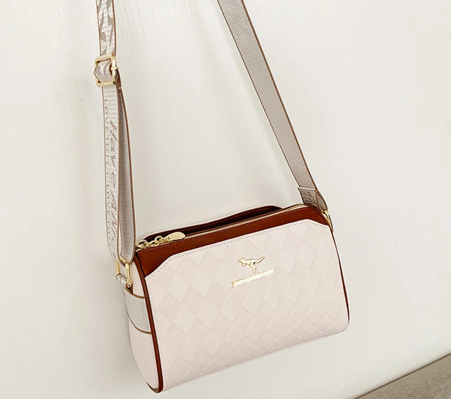 Sac Bandoulière en Cuir PU Motif Check – Style Luxe Femme