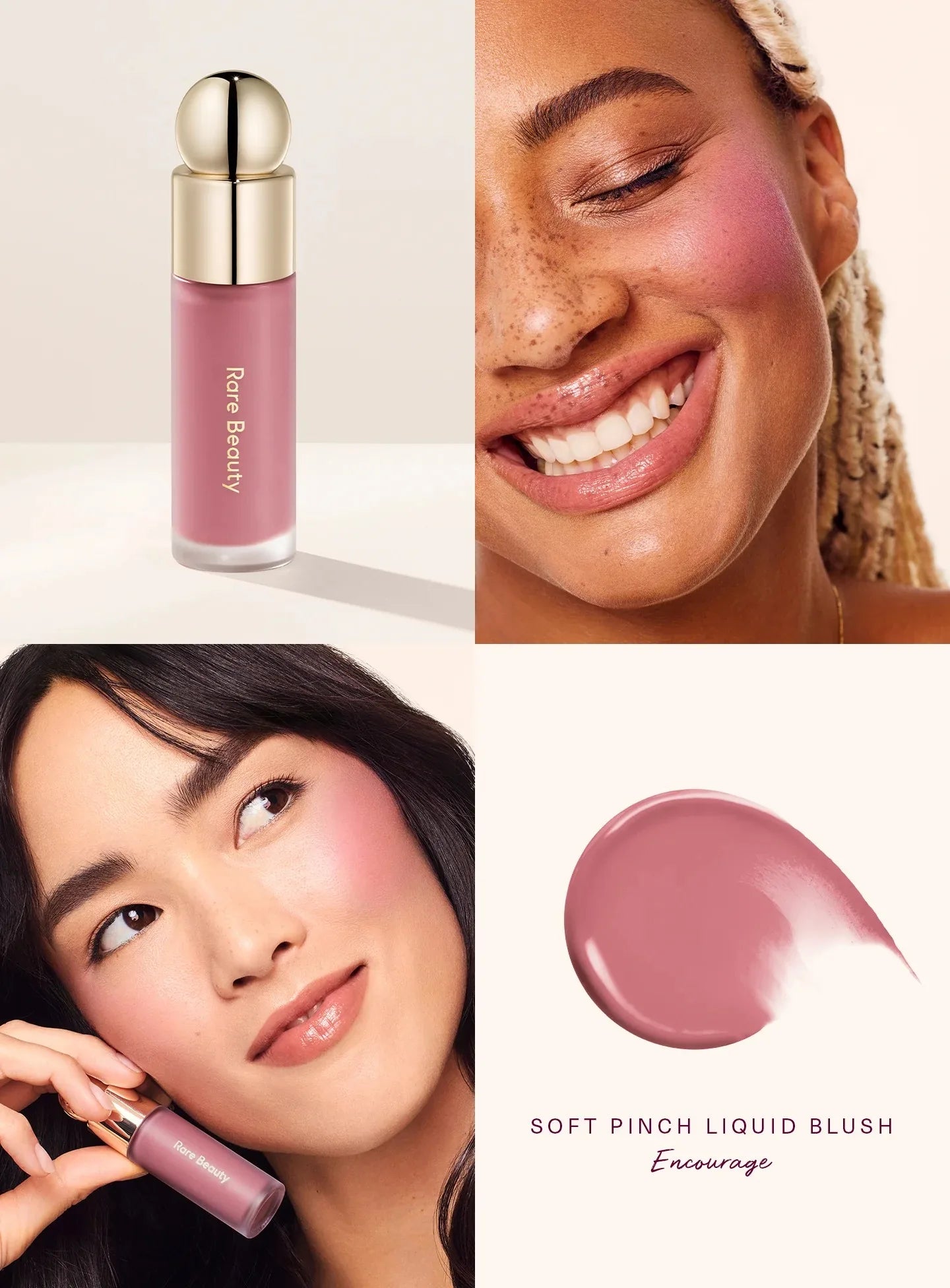 Blush Rare Beauty Soft Pinch Matte Worth - Crème Poudre Rebondi Coussiné Aérien Léger Flush Naturel