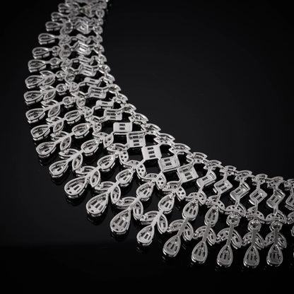 Parure Mariée Complète Zircon Cubique – Collier Boucles Bracelet Bague
