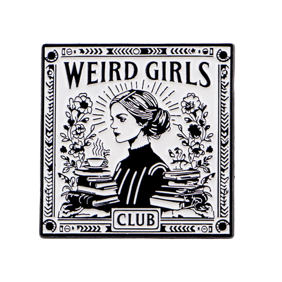 Pin's Émaillé Weird Girl Club Designs Alternatifs – Broche Badge Métal Unisexe