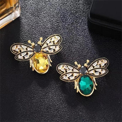 Broche Abeille Cristaux Luxe – Pin's Métal Vintage Unisexe