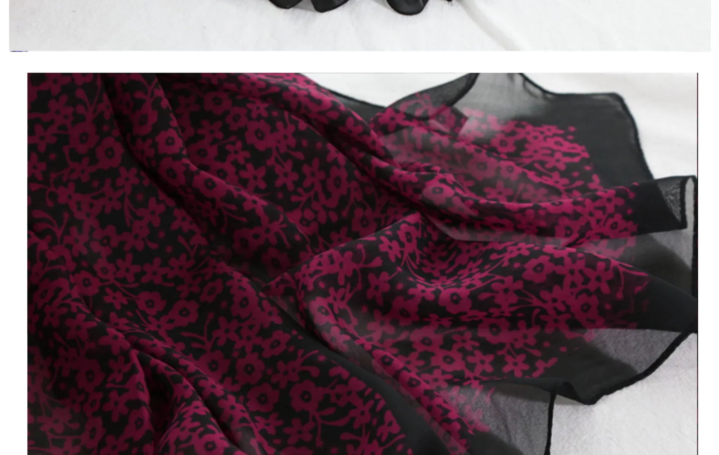 Foulard Écharpe Mousseline Petite Fleur Femme - Bandana Hijab Châle Été Protection Solaire