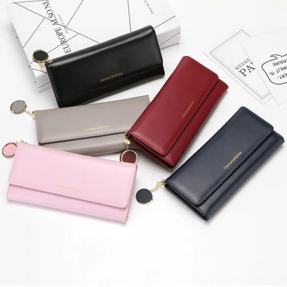 Portefeuille Long Femme Tri-Fold Cuir Lettre - Clutch Porte-Cartes Fresh Fashion