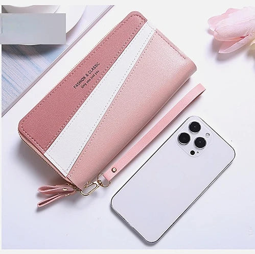 Portefeuille Femme Kawaii Rose Luxe - Grand Porte-Monnaie Designer Cuir Multi-Compartiments