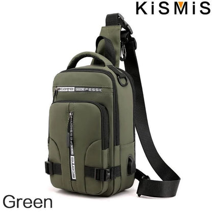 Sac Bandoulière Multifonction avec Port USB – Nylon Imperméable