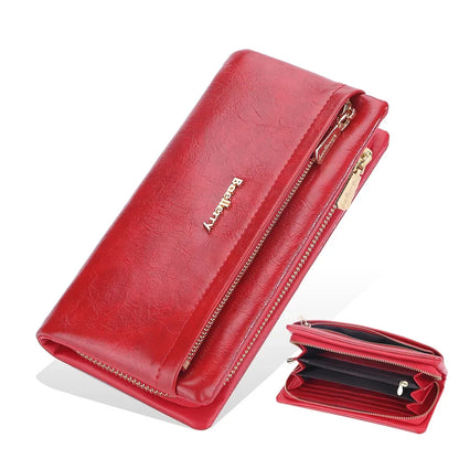 Portefeuille Femme Cuir PU Multi-Fonctions - Pochette Clutch Porte-Cartes Téléphone