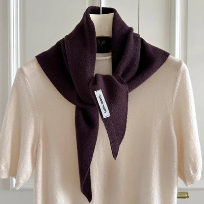 Foulard Triangle Laine 100% Femme - Écharpe Tricotée Style Britannique Multifonction Hiver