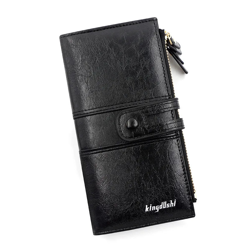 Portefeuille Long Femme Cuir PU Grande Capacité - Porte-Cartes Fermeture Éclair Fashion