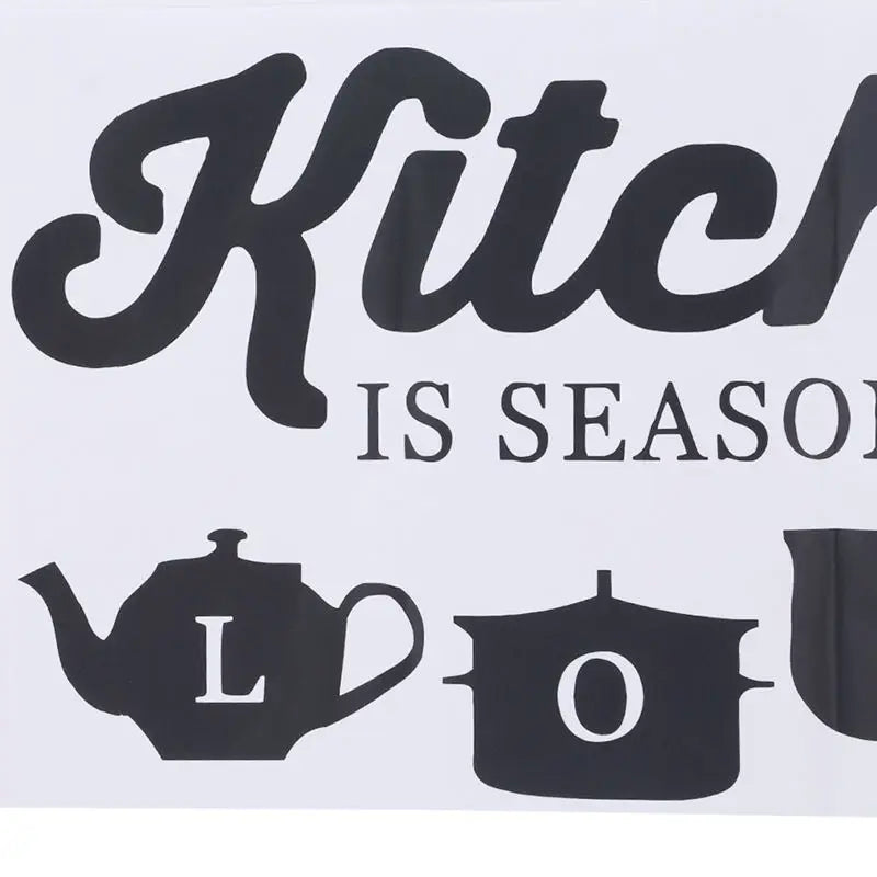 Sticker Mural Cuisine "This Kitchen is Seasoned with Love" - Autocollant Décoratif 60×28cm