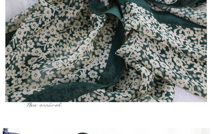 Foulard Écharpe Mousseline Petite Fleur Femme - Bandana Hijab Châle Été Protection Solaire