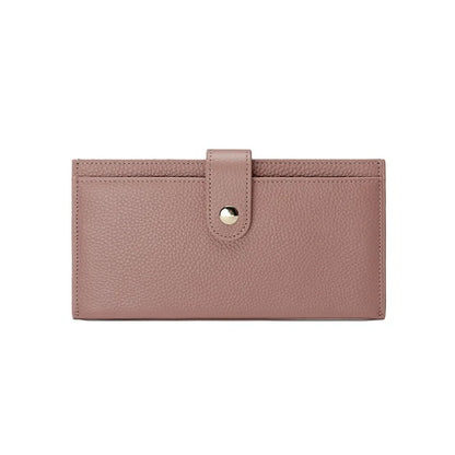 Portefeuille Femme Cuir Luxe 6 Emplacements Cartes Slim - Porte-Monnaie Zippé Détachable Externe Noir