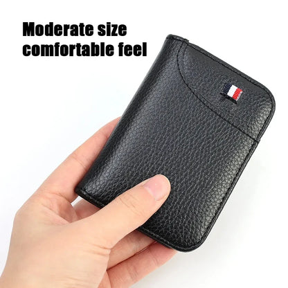 Portefeuille Homme Ultra-Mince Cuir PU - Mini Porte-Cartes Court Portable