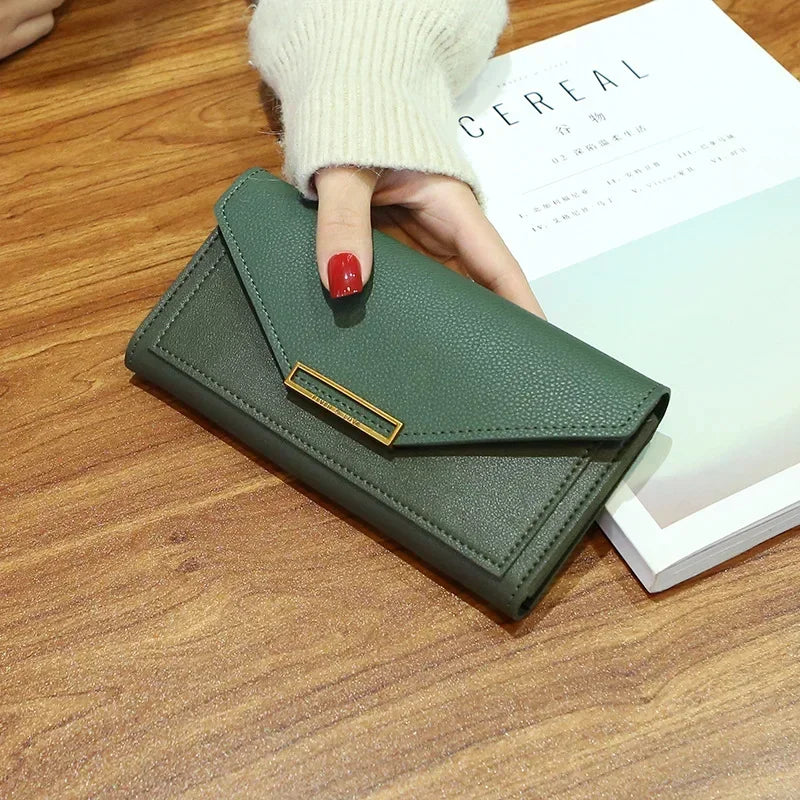 Portefeuille Femme Cuir Long Fashion Hasp - Clutch Wallet Cartera Mujeres avec Poche Téléphone