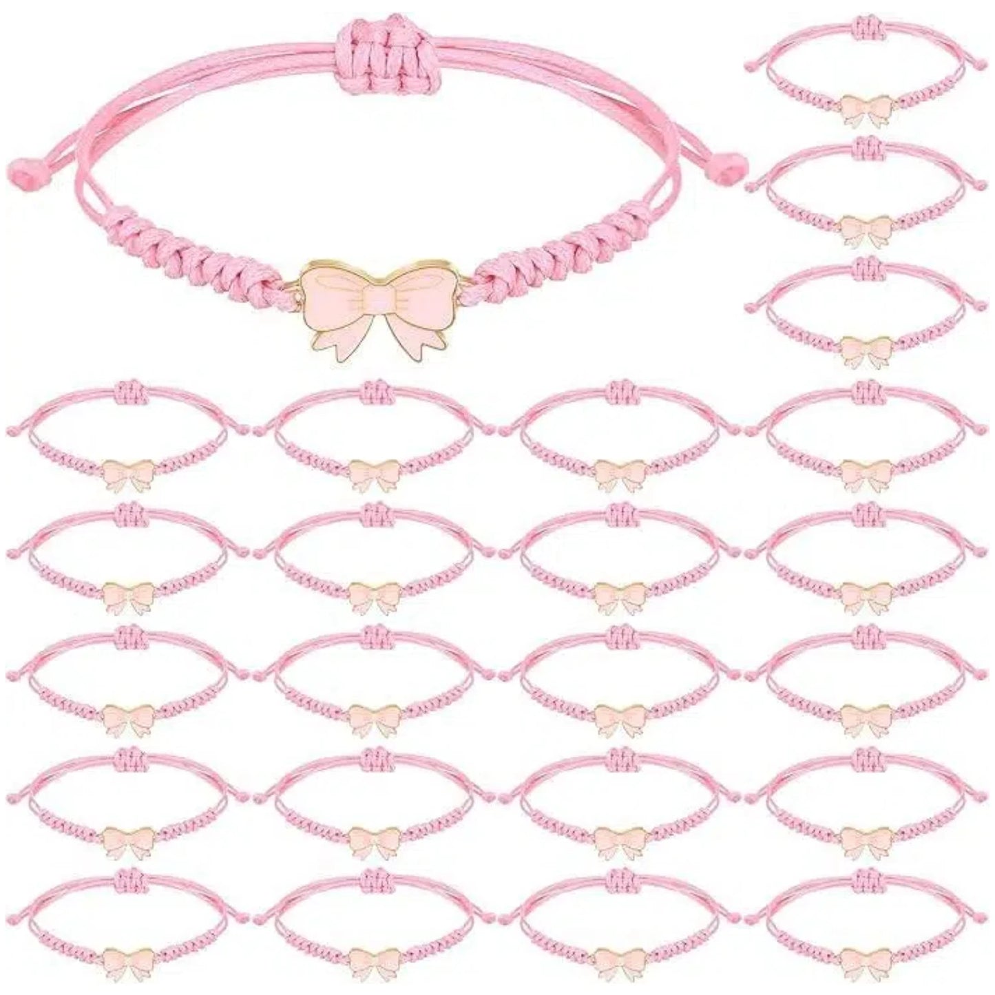 Ensemble 12 Bracelets Tressés Nœuds Coquette – Ajustables Fête Amitié