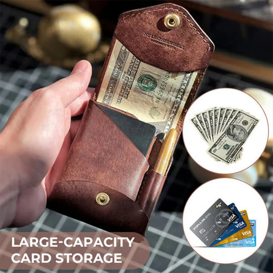 Compact Multifunctional Wallet with Pen Slot - Slim Bifold Card Holder - Graduation Gift