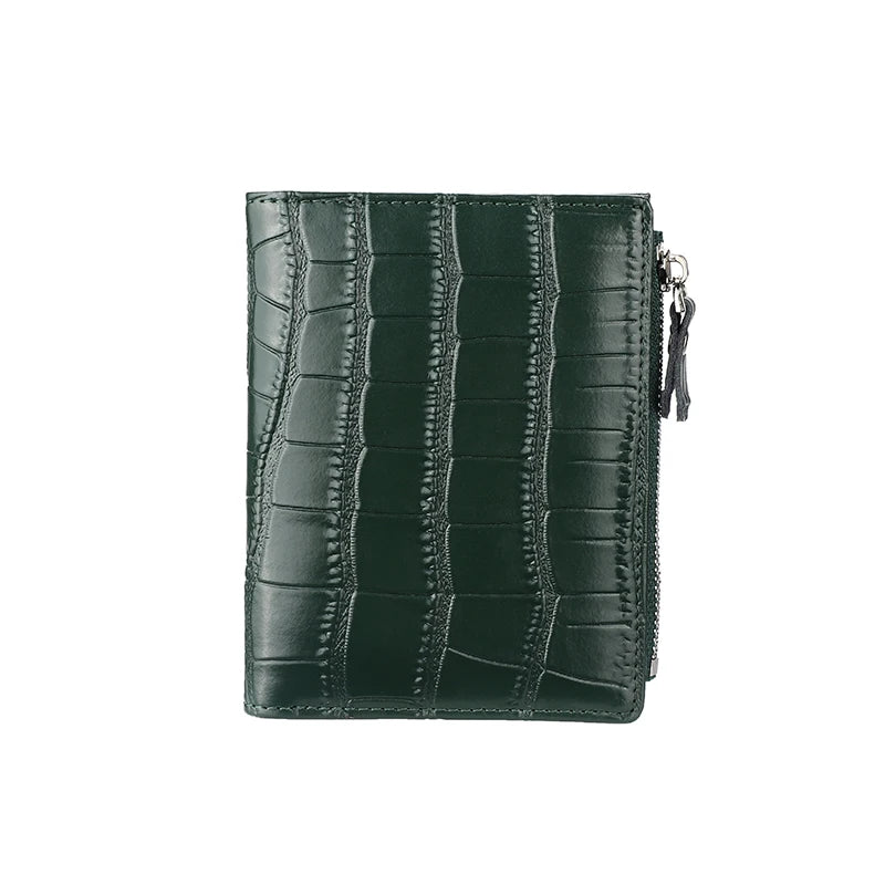 Portefeuille Femme Cuir Véritable Anti-RFID - Porte-Monnaie Compact avec Protection Carte Bancaire