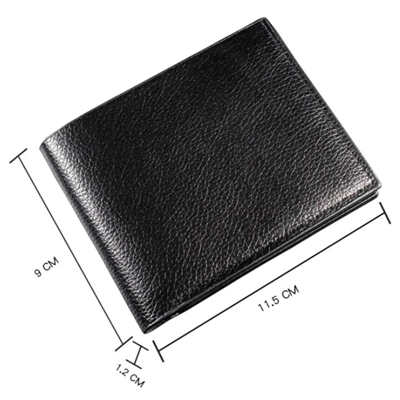 Portefeuille Homme Cuir Artificiel Court - Porte-Cartes Slim Noir Premium