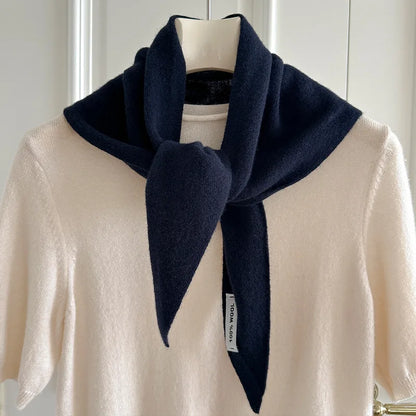 Foulard Triangle Laine 100% Femme - Écharpe Tricotée Style Britannique Multifonction Hiver