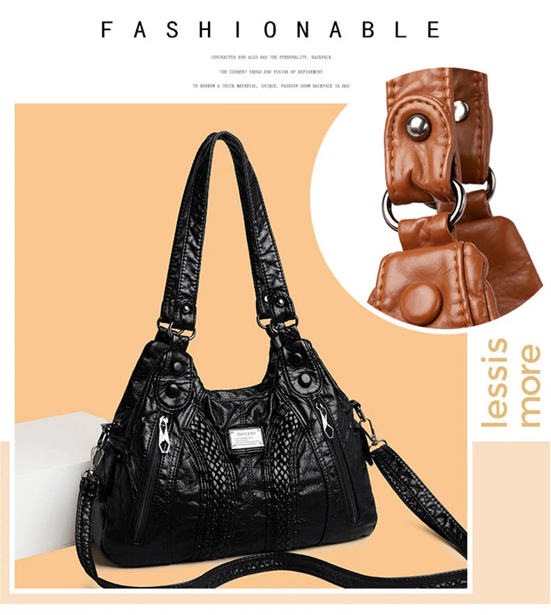 Sac à Main Femme Cuir Véritable Peau Mouton - Sac Épaule Bandoulière Crossbody Messenger Tote Élégant