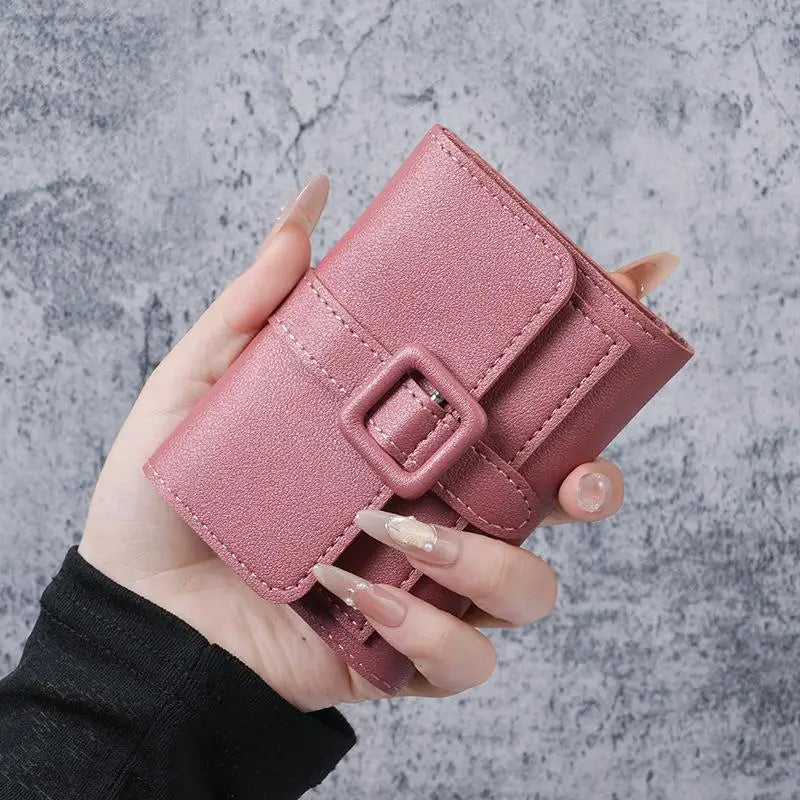 Portefeuille Femme Compact Cuir PU - Porte-Monnaie avec Porte-Cartes Étudiant