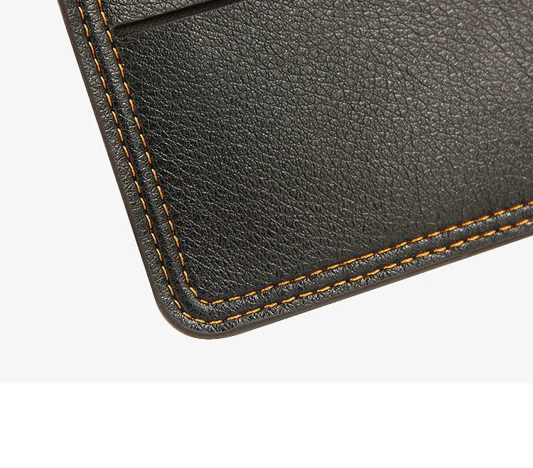 Portefeuille Homme Bifold Cuir PU Slim - Porte-Cartes Court Business Compact
