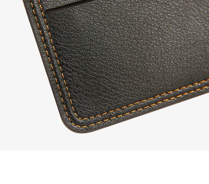 Portefeuille Homme Bifold Cuir PU Slim - Porte-Cartes Court Business Compact