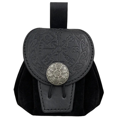 Sacoche Banane Steampunk Homme Cuir PU - Sac Ceinture Médiéval Punk Porte-Monnaie Cosplay Vintage