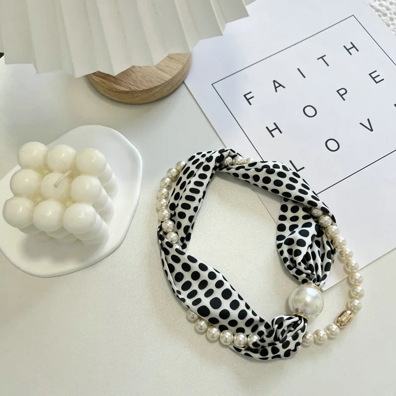 Foulard Perles Protection Solaire Femme - Boucle Magnétique Pendentif Été Long