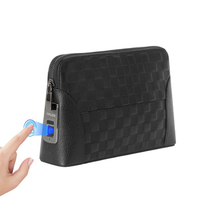 Portefeuille Sécurisé Serrure Empreinte Digitale - Clutch Anti-Vol Homme Femme Technologie Biométrique